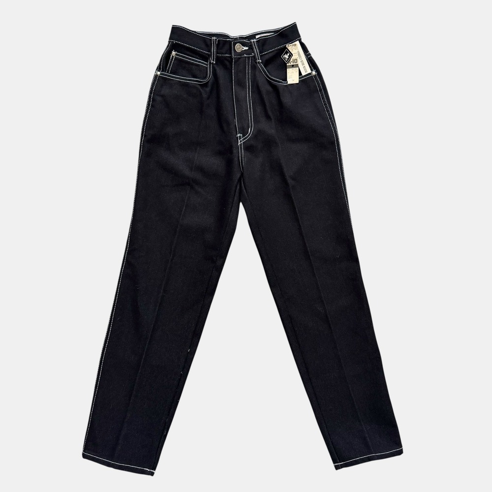 Vintage Republic Black‎ tapered High Rise Jeans Straight NWT 80s XXS deadstock